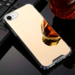 Etui do iPhone SE2022/SE2020/8/7 eleganckie złote lustrzane ze wzmacnianymi bokami