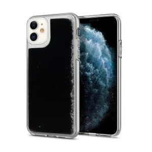 Etui do iPhone 12 Mini przezroczyste silikonowe czarny brokat