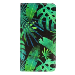 Etui do iPhone 12 Pro Max eleganckie zamykane zielone egzotyczne liście