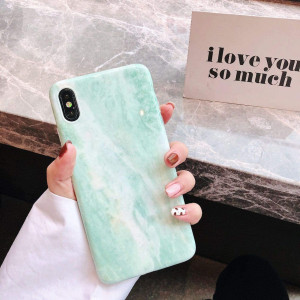 Etui do iPhone XS Max eleganckie biało-zielony marmurek