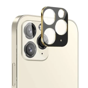 iPhone 11 Pro szkło na cały aparat czarne ze złotą ramką