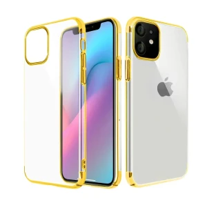 Etui do iPhone 11 Fit Slim cienkie przeźroczyste ze złotą ramką