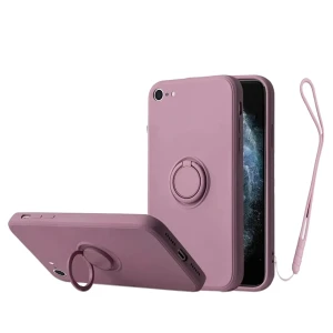 Etui do iPhone SE2022/SE2020/8/7 Magnetic Ring matowe nie widać śladów, uchwyt magnetyczny, purpurowy