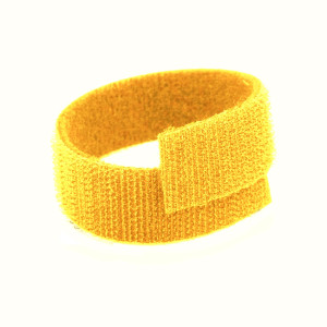 Zestaw 3x taśma na kable organizer długość taśmy 5 cm w kolorze żółtym