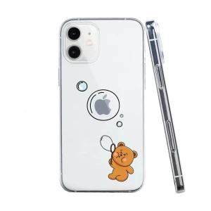 Etui do iPhone 12 Mini, przeźroczyste z nadrukiem, miś