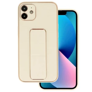 Etui do iPhone 11 Stand Leather Case z podstawką skórzane, białe