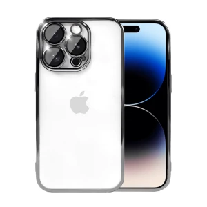 Etui do iPhone 14 Pro Slim Protect Full Cover z osłoną kamery i obiektywów 9H, czarne grafitowe