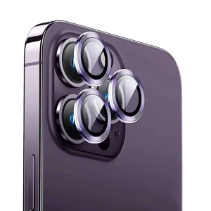 Metalowa osłona obiektywów szkło na aparat iPhone 14 Pro, głęboka purpura