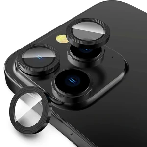 Metalowa osłona obiektywów szkło na aparat iPhone 12 Pro czarna