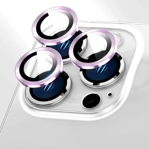 Metalowa osłona obiektywów szkło na aparat iPhone 12 Pro fiolet