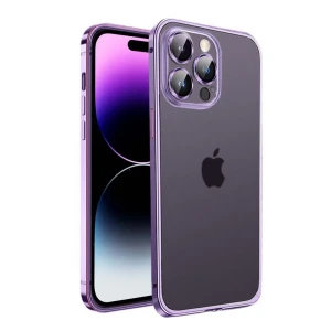 Etui do iPhone 14 Pro Max Metalic Frame Oryginal, ochrona aparatu, purpurowa ramka