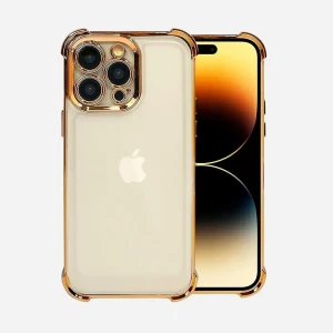 Etui do iPhone 14 Pro Max Hybrid Elegance Anti-Shock z osłoną na aparat i poduszkami, ciepłe złoto