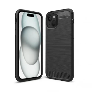 Etui do iPhone 15 z karbonu, pancerne, czarne