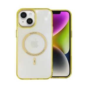 Etui do iPhone 14 Golden MagSafe Glow, przeźroczyste, żółto-złote