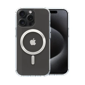Etui do iPhone 15 Pro Max Clear Case przeźroczyste, twardy tył z aluminiowym MagSafe