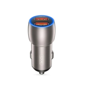 Ładowarka samochodowa USB 18W + USB 18W, czarna