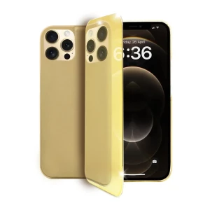Etui do iPhone 12 Pro Mirror View zamykane typu książka, eleganckie lustrzane, złote