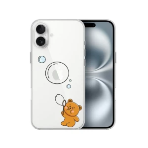Etui do iPhone 16 Plus, miś, przeźroczyste