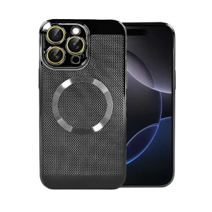 Etui do iPhone 16 Pro Max z Magsafe, cienkie, twarde, oddychające, z osłoną aparatu, czarne