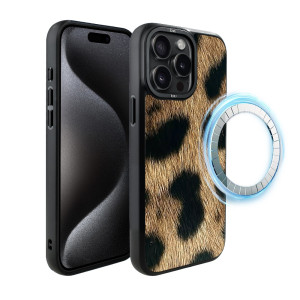 Etui do iPhone 15 Pro Max IBIZU DropGuard Matt z MagSafe, Zew Natury, Lampart