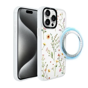 Etui do iPhone 15 Pro Max IBIZU DropGuard Matt z MagSafe, Pastel Bloom, Letni bukiet