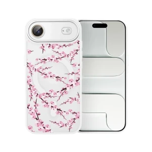Etui do iPhone Air Color Flush z MagSafe, z osłoną aparatu, sakura kwiat wiśni, białe