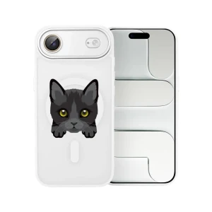 Etui do iPhone Air Color Flush z MagSafe, z osłoną aparatu, kot bombajski, białe