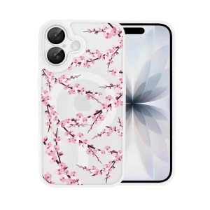 Etui do iPhone 17 Color Flush z MagSafe, z osłoną aparatu, sakura kwiat wiśni, białe