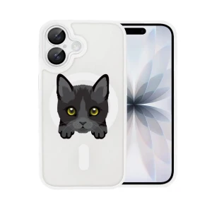 Etui do iPhone 17 Color Flush z MagSafe, z osłoną aparatu, kot bombajski, białe