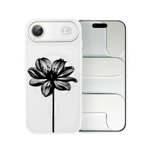 Etui do iPhone Air Color Flush z MagSafe, z osłoną aparatu, czarny kwiat, białe