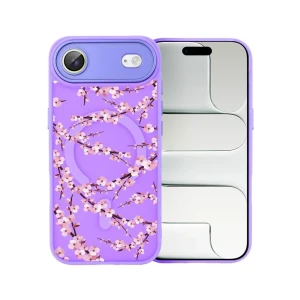 Etui do iPhone Air Color Flush z MagSafe, z osłoną aparatu, sakura kwiat wiśni, fioletowe