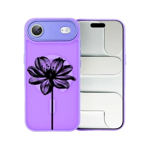 Etui do iPhone Air Color Flush z MagSafe, z osłoną aparatu, czarny kwiat, fioletowe