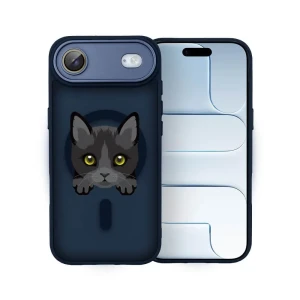 Etui do iPhone Air Color Flush z MagSafe, z osłoną aparatu, kot bombajski, granatowe