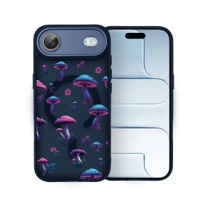 Etui do iPhone Air Color Flush z MagSafe, z osłoną aparatu, magiczne grzybki, granatowe