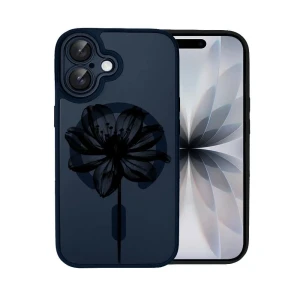 Etui do iPhone 17 Color Flush z MagSafe, z osłoną aparatu, czarny kwiat, granatowe