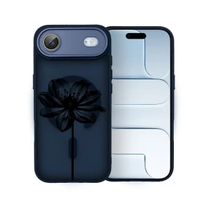 Etui do iPhone Air Color Flush z MagSafe, z osłoną aparatu, czarny kwiat, granatowe