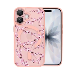 Etui do iPhone 17 Color Flush z MagSafe, z osłoną aparatu, sakura kwiat wiśni, różowe