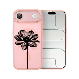 Etui do iPhone Air Color Flush z MagSafe, z osłoną aparatu, czarny kwiat, różowe