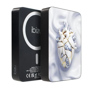 Powerbank IBIZU MagPower 10k do iPhone z MagSafe, solidny, aluminiowy, 10 000 mAh, Porcelanowe serce