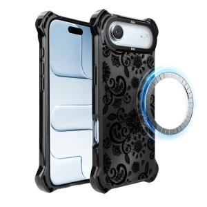 Etui do iPhone Air IBIZU DropGuard Ultra z MagSafe, Midnight, Koronkowa czerń