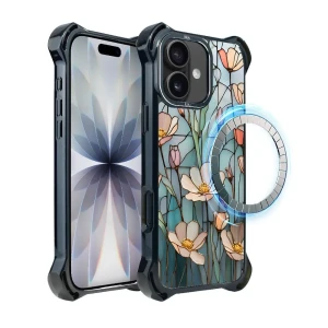 Etui do iPhone 17 IBIZU DropGuard Ultra z MagSafe, Barwy szkła, Szept kwiatów polnych