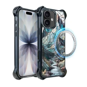 Etui do iPhone 17 IBIZU DropGuard Ultra z MagSafe, Barwy szkła, Górski potok