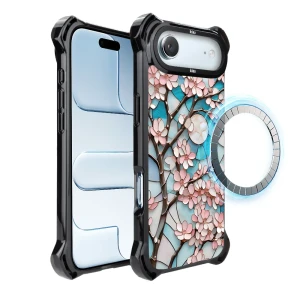 Etui do iPhone Air IBIZU DropGuard Ultra z MagSafe, Barwy szkła, Księżycowa wiśnia