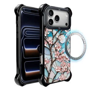 Etui do iPhone 17 Pro IBIZU DropGuard Ultra z MagSafe, Barwy szkła, Księżycowa wiśnia
