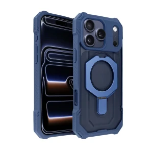 Etui do iPhone 17 Pro Hex Armor Stand, z MagSafe i podstawką, granatowe
