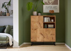 Roomio No. 2002 Highboard Eiche Echtholzfurnier natur