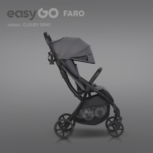 Wózek spacerowy EasyGo Faro Cloudy Gray | szary | automatycznie składany | do samolotu