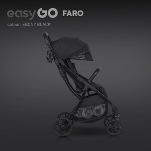 Wózek spacerowy EasyGo Faro Ebony Black | czarny | automatycznie składany | do samolotu