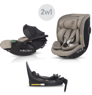 EasyGo Zestaw fotelików samochodowych 2w1 Buz Xtd Pro i Buz Pro Body Taupe | kolor beżowy