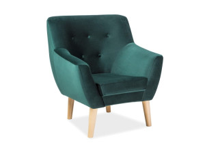 FOTEL do salonu NORDIC 1 VELVET bluvel 78 ZIELONY